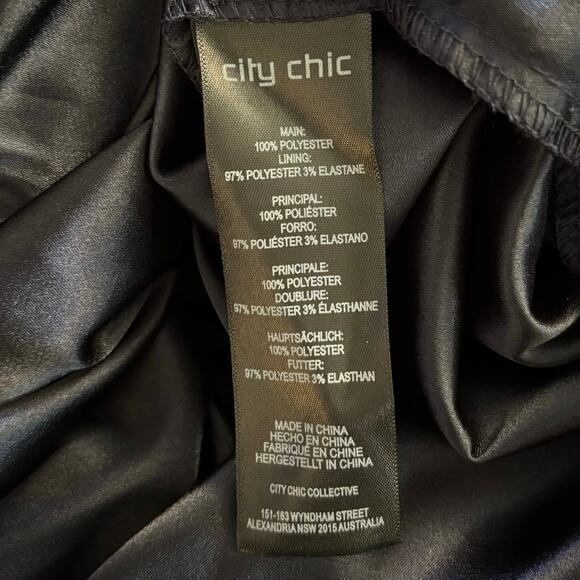 NEW City Chic Plus Size S 16 Sensual Satin Evening Dress One Shoulder Navy Blue - Picture 6 of 7